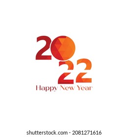 2022 Happy New Year. Creative concept logo 2022. Colored design template with typography for celebration and season decoration.