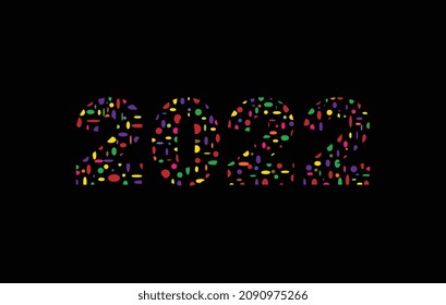 2022 Happy new year design template. Logo Design for calendar, greeting cards or print. Minimalist design trendy backgrounds for branding, banner, cover, card. Vector illustration.
