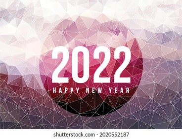 2022 Happy New Year Dot And Connect Line For Cyber Technology Abstract Background