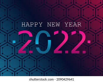 2022 HAPPY NEW YEAR. elegance template design. Design template Celebration typography poster banner or greeting card for happy new year. Vector Illustration