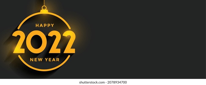 2022 happy new year flat style banner design
