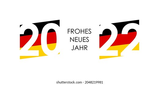 2022 happy new year german text with germany flag