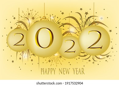 2022 happy new year gold