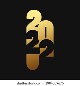 2022 Happy New Year gold logo text design. Vector illustration