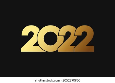 2022 Happy New Year Gold Logo Text Design. Vector Illustration