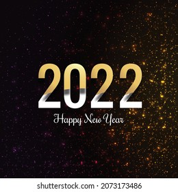 2022 Happy New Year Gold Glossy Background vector