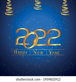 2022 happy new year golden text effect on creative background