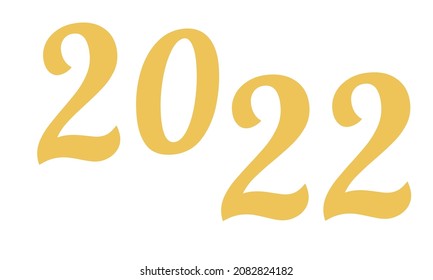 2022 Happy New Year golden logo text design.  Vector illustration