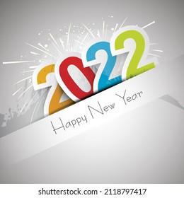 2022 happy new year graphic illustration design.