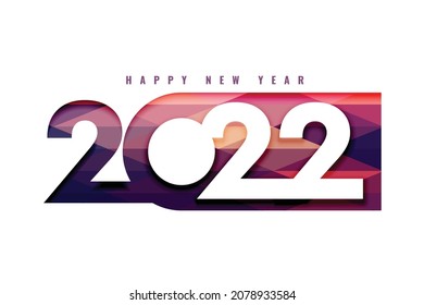 2022 happy new year greeting design in papercut style