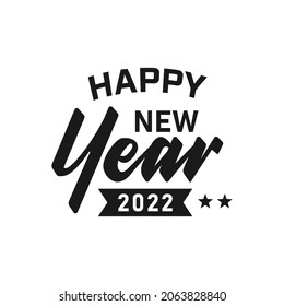 2022 HAPPY NEW YEAR lettering design. Design template Celebration typography poster, banner or greeting card for Merry Christmas, holiday and happy new year. Vector Illustration