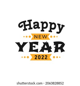 2022 HAPPY NEW YEAR lettering design. Design template Celebration typography poster, banner or greeting card for Merry Christmas, holiday and happy new year. Vector Illustration