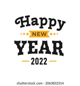 2022 HAPPY NEW YEAR lettering design. Design template Celebration typography poster, banner or greeting card for Merry Christmas, holiday and happy new year. Vector Illustration