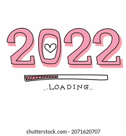 2022 Feliz Año Nuevo ilustración vectorial de carga	