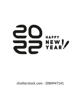 2022 Happy New Year logo text design for greeting card, calendar or any design. 2022 number design template. modern and futuristic 2022 happy new year symbols. Vector illustration