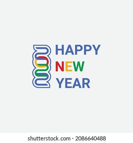 2022 Happy New Year logo design. 2022 text number design template. 2022 typography symbol Happy New Year.