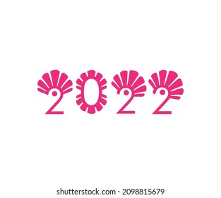 2022 Happy New Year logo text design. 2022 number design template. Collection of 2022 happy new year symbols.Beautiful modern vector illustration.