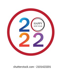 2022 Happy New Year logo design template