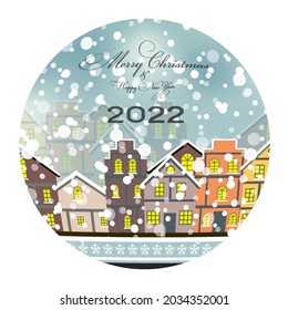 2022 Happy New Year and Marry Christmas Background. Vector Illustration