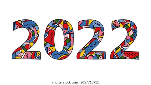 2022 Happy New Year. Modern creative artistic design template.