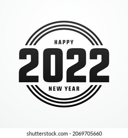 2022 happy new year modern creative minimalist banner, sign, design concept, social media post, template with dark text on a light abstract background 