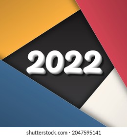 2022 happy new year. numbers 3D style. vector linear numbers. design of greeting cards. vector illustration. Free Vector