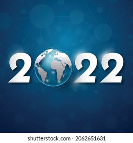 2022 happy new year. numbers 3d abstract style. vector linear numbers. design of greeting cards. vector illustration. Free Vector