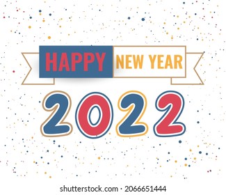 2022 happy new year. numbers paper style. vector linear numbers. design of greeting card. vector illustration.