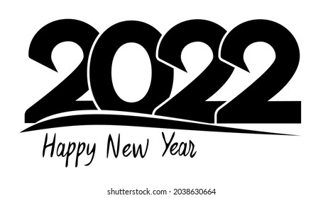 2022 happy new year on white background.  Happy New Year logo text design. Design template Celebration typography poster, banner or greeting card for Happy new year. Vector Illustration