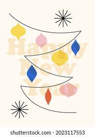 2022, Happy New 2022 Year. Pop art style texture. Modern abstract design for poster and cover template background. Vector illustration poster