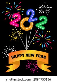 2022 happy new year poster, banner vector. new year party concept