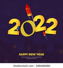 2022 Happy New Year Promotion Poster or banner.