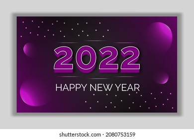 2022 happy new year purples stylish wishes card