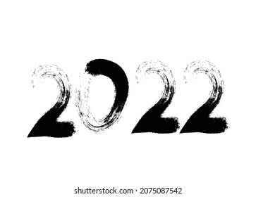 2022 FELIZ guión de AÑO NUEVO letras a mano. Plantilla de diseño Cartel de tipografía de celebración, cartel o tarjeta de saludo para Feliz Navidad y feliz año nuevo. Ilustración vectorial