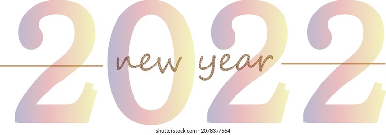 2022 HAPPY NEW YEAR script text hand lettering. Design template Celebration typography poster, banner or greeting card for Merry Christmas and happy new year. Vector Illustration