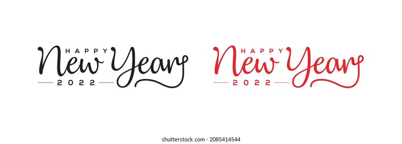 2022 HAPPY NEW YEAR script text hand lettering. Design template Celebration typography poster, banner or greeting card for Merry Christmas and happy new year. Vector Illustration
 - Powered by Shutterstock - Get 15% off with code: PIKWIZARD15