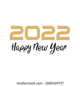 2022 HAPPY NEW YEAR script text hand lettering. Design template Celebration