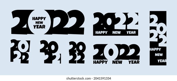 2022 Happy New Year. Happy New Year 2022 text design for Brochure design template, card, banner. Logo 2022 for celebration and season decoration. Numbers and handwritten letters isolated.