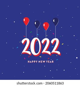 2022. Happy New Year. New Year Text 2022. Background Illustration.