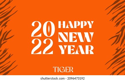 2022 happy new year with tiger pattern 