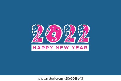 2022 Happy New Year Typography Design, Vector 2020 Design scalable Design. Can Be used in any kind of banner, t shirt, mugs and all new year design