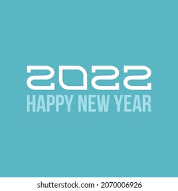 2022 Happy New Year typography vector design. Blue background. Celebrate New Year's day. 