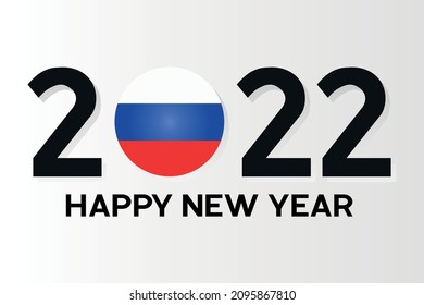 2022 happy new year typography vector design New year celebrations Russia flag