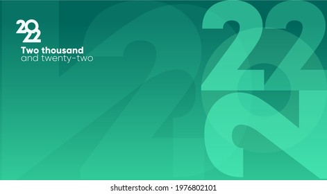 2022. Happy New Year. Vector illustration. Design templates with logo 2022. Minimalistic background for banner, cover, poster.