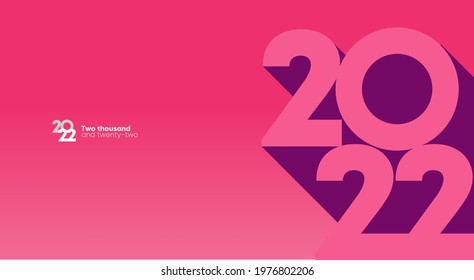 2022. Happy New Year. Vector illustration. Design templates with logo 2022. Minimalistic background for banner, cover, poster.