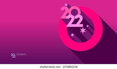 2022. Happy New Year. Vector illustration. Design templates with logo 2022. Minimalistic background for banner, cover, poster.