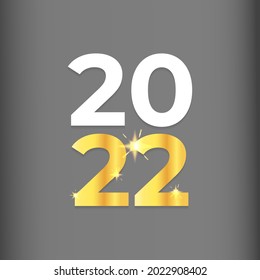 2022, happy new year vector. 2022 numbers with glow or sparkle effects. 3D and realistic styles. for design elements, calendars, backgrounds, banners, greeting cards. luxury black gold color