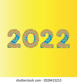 2022 Feliz Año Nuevo Diseño de arte vectorial.eps