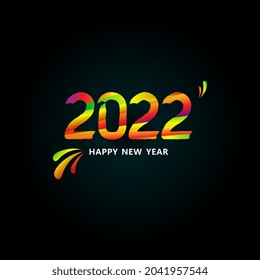 2022. Feliz año nuevo - ilustración de diseño vectorial. 2022 texto para tarjeta de felicitación o fondo.