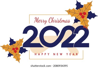 2022 happy new year vector design